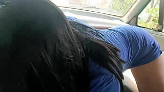 My coworker surprises with a hot blowjob in the van!