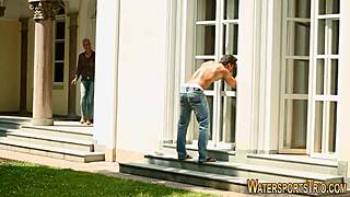 Clothed Ho Pee Drenches In Outdoor Hardcore Fetish