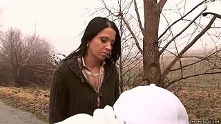 This gorgeous busty MILF is getting her pussy pounded in hardcore action.