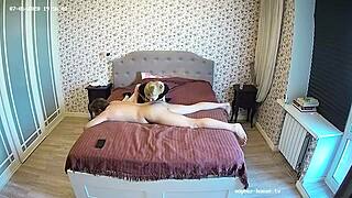 beautiful blonde gives pleasure to both the girl and the guy