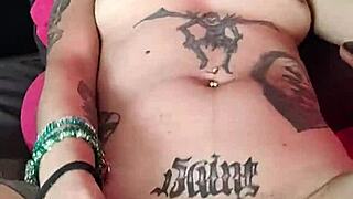 using the dildo for oral play, leading to squirting orgasm in casual scene