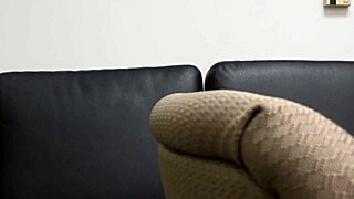 zelda sits on the sofa for a rough casting interview