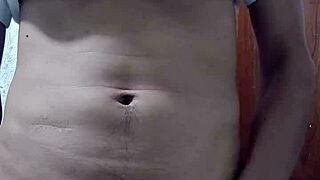 Young skinny twink masturbates at home.