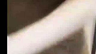 the cute asian girl bathes in the shower.