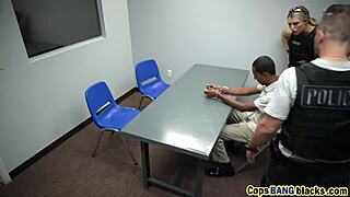 joslyn and maggie interrogate a black stud with monster cock, taking pervert off the streets in threesome