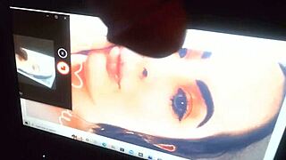 Cum on my girlfriend's face with big cock.