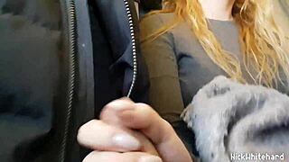 Horny pilot's wife flashes huge tits in public spot