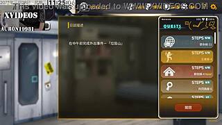 In hentai, big tits girl gives footjob to monster cock.