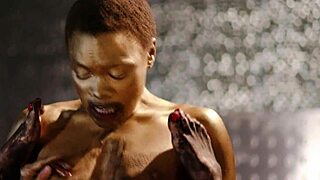 hot milf eating her ebony friends pussy in interracial lesbian masturbation