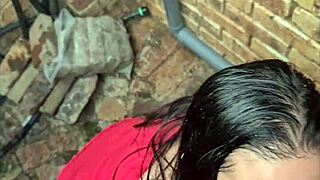 I got my cock sucked in back alley after piss facial