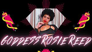 Goddess Rosie Reed commands obedience with nipple clamps in femdom training.