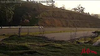 Hot Slut Fucks Outdoors With People Nearby