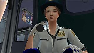 japanese train handjob game ends with sticky cum finish.