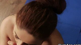 Horny Babe Gets Jizz Load on Face Gulping All the Load