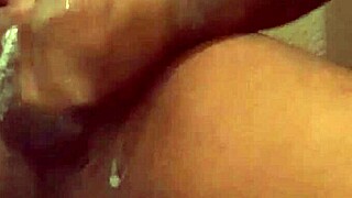 creamy masturbation with big black cock