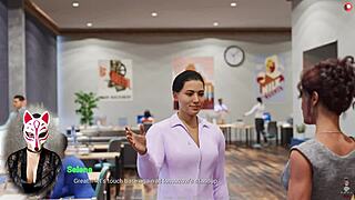 Lady Boss Sucking Cock in Public Parking Lot in 3D Cartoon Office Game Scene