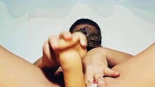 mirelladelicia, show us that squirt striptease with dildo play!