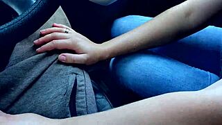 guy drives with petite 18+ girl in the car