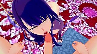 Raiden Shogun Mei bangs hard in Genshin Impact room