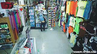 Ava Eden sucks officer's cock at work 😏