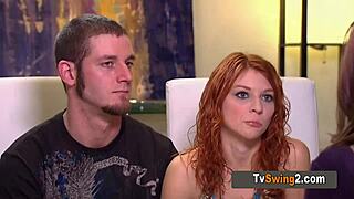 swingers are satisfying this hot swinger lady's desires in a steamy group scene.