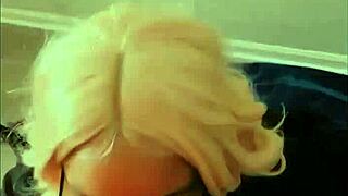 blonde barbie deepthroats monster bbc for cumshot 😈