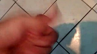 Masturbating nicely in the bathroom with house full