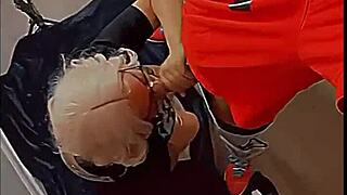 blonde barbie deepthroats monster bbc for cumshot 😈