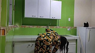 Consoling my stepmom after her husband's infidelity leads to rough kitchen sex