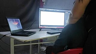 Stressed From Work, Cleaning Girl Offers Relaxing Massage