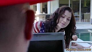 stepdad teaches boss cronies stepdaughter lesally in taboo stepfamily lesson on fourth of july