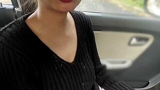 Fucking ex girlfriend in car publicly