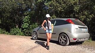 Suzie Q Masturbates Outdoors with Wild Squirting