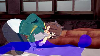 Konosuba yaoi features Kazuma in intense cosplay handjob scene.