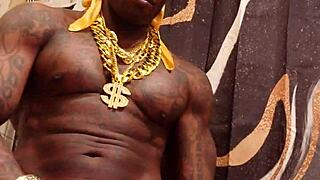 bbc worshipper hallelujah johnson jerks off huge black cock in the hood