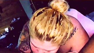 Savannah Jones gives sloppy blowjob to Leroy Love!