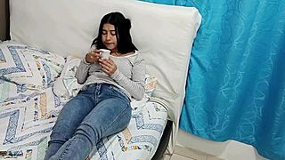 stepbrother and stepsister masturbating each other in the room, cumming hard together