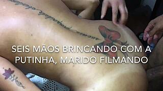 I watched my trans wife suck four cocks in a gangbang, getting more slutty every day.