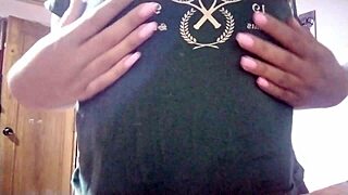 Touching tits at grandmother's house during massage