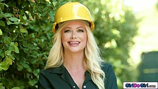 Busty milf cums hard with young lesbian apprentice