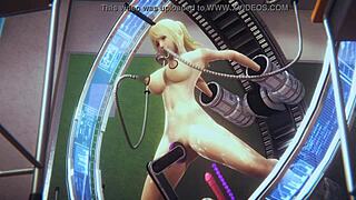 Ralina's 3D sex dream with machine dildo spanking