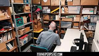 Young Latino guy fucked by gay security guard after stealing.