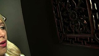 Anikka Albrite blows through glory hole, gets facial 😈