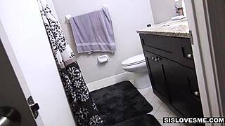 I saw my stepbro's big boner and he fucked mila marx's pussy with fingering and blowjob