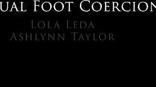 Lola Leda and Ashlynn engage in sensual foot worship foreplay.