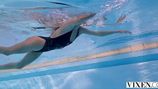 Vixen gorgeous petite evelin SKINNY DIPS to SEDUCE crush