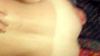 curvy girlfriend chats with friend during homemade video