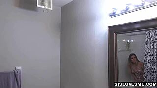 I saw my stepbro's big boner and he fucked mila marx's pussy with fingering and blowjob