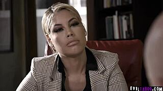 i'm the horny principal bridgette b, i use derrick pierce to lure brooklyn gray into office threesome