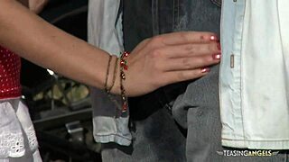 brunette milf sucks and gets anal fucked outdoors